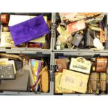 Miscellania. A large collection of miscellaneous items, including binoculars, silver plate, toys,
