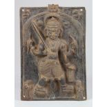 Cast plaque, depicting an Indian Deity, circa early 20th century, 20.3cm x 14.5cm approx.