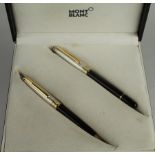 Montblanc Meisterstuck black & silver (925) fountain & ballpoint pen set (serial nos. PM103899 &