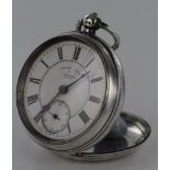 Silver English Lever open face pocket watch, by A. Yewdall, Leeds, hallmarked 'AY, Chester 1903',