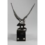 Eagle car mascot, circa early to mid 20th century, height 11.5cm approx. (excluding mount)