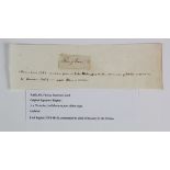 Field Marshal FitzRoy James Henry Somerset, 1st Baron Raglan (1788-1855). A signature clipped and