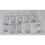 Ten White & Yellow 9ct Gold Rings all stone set with Gems TV COA's all brand new ex Dealer stock