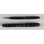 Conway Stewart 'Cracked Ice' fountain pen (no. 58) & pencil set