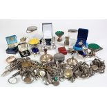 Silver. A large collection of miscellanious silver, weight 85 ounces approx.