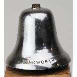 Winkworth police bell, mounted on a plinth complete with a clapper. circa1950's