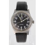 CWC Military Quartz watch reverse stamped 0552/6645-99 5415317 14741 85, Black Dial with Arabic