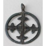 Medieval Period, Crusaders Holy Land (ca. 1200 - 1300 AD) bronze religious medallion with open