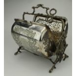 Silver plated ornately decorated food warmer with personalised engraving, dated 1902, height 22cm,