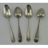 Set of four hallmarked Silver Hester Bateman Teaspoons weight 46g