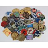 Car badges. A collection of approximately forty-five car badges, mostly rally and club related