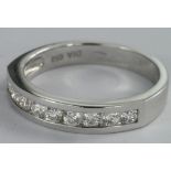 18ct white gold channel set Diamond Ring 0.50ct weight, weight 4.4g
