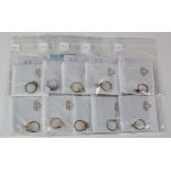 Ten White & Yellow 9ct Gold Rings all stone set with Gems TV COA's all brand new ex Dealer stock