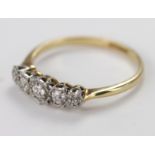 18ct Gold 5 stone Diamond Ring size R weight 2.5g