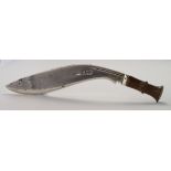 Silver 'kukri' knife letter opener with wood handle, by Asprey, London, hallmarked 'A&CoLtd,