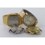 Assotment of four Gents wristwatches to include Bucherer, Bulova, Buren & Picas, all untested /