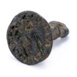 Medieval Bronze seal, approx 14th century