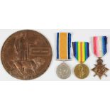 1915 Star Trio + Death Plaque to 16353 Pte Ernest Massey W.Riding Regt. Killed In Action 12/10/