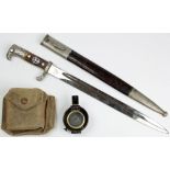 German WW2 Long Rural Police Dress Bayonet, blade maker marked 'Alexander Coppel Solingen'. Cross