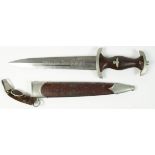 German WW2 SA Dagger with Scabbard and Hanger. Blade maker marked 'J.P.Sauer & Sohn Suhl. Gegr.