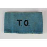 Armband: WW1 Transport Officer embroidered cloth armband in excellent worn condition.