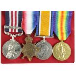 1915 Star Trio to 12134 Pte A E Reeve Norfolk Regt. Entitled to the Military Medal and Bar. MM