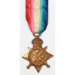 1914 Star to 7437 Pte A Davis 2/North'N R. Entitled to the Clasp & Rosette. VF