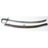 Good 1796 Pattern, Light Cavalry Officers sword. Curved blade 33". Good etchings, Signed 'Thos Gill.