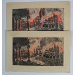 Flames, Arras by GE, colour type 1 & 2.   (2)