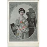 Art Nouveau, Lady with animal fountain, French publisher, rare   (1)