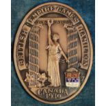 British Empire Games Hamilton Canada 1930, participants medal, named 'E H Bacon'. With original