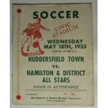 Huddersfield Town rare friendly for match played in Hamilton, Canada, large issue for match played v