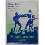 Boxing programme - National Sporting Club 16/1/1939 (1)