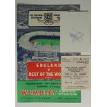 Alfredo Di Stefano programme and ticket for England v Rest of World at Wembley 23/10/63 to celebrate