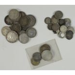 British silver coins - William III to Queen Victoria, includes a Norwich William III holed