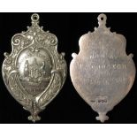 Exhibition Medal, hallmarked silver 63x39mm, 31g: Edinburgh Industrial Exhibition (1908 presumably