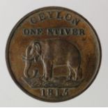 Ceylon, George III copper One Stiver 1815 brown EF