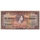 Bermuda Five Shillings P18b (1/5/1957) GEF