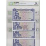 Kenya 20 Shillings (4) All P8d (1/7/1973) ICG 66 Choice Unc