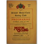 Brooklands British Motor Cycle Racing Club programme 21 April 1928