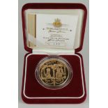 Guernsey Five Pounds 2002 gold Proof Piedfort. FDC boxed as issued