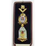 Superb Masonic Medal - No 3690 Priory Lodge 1924 - 1925. 15ct Gold hallmarked, enamelled and in