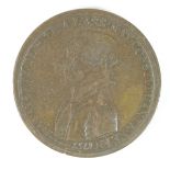 French Commemorative Medallion, copper / bronze d.35mm: Lafayette medal by Du Mares, part of a