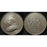 British Commemorative Medallion, white metal d.76mm: Diamond Jubilee of Queen Victoria 1897 'The