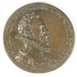 Reproduction in cast bronze of the Alexander Farnes, Governor of the Spanish Netherlands medal 1585,