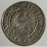 German State Silesia-Liegnitz-Brieg 3 Kreuzer 1670 CB, KM# 500, nEF