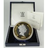 Alderney Fifty Pounds 2002 Queen Elizabeth II Golden Jubilee 1 Kilo Silver Proof aFDC in the box