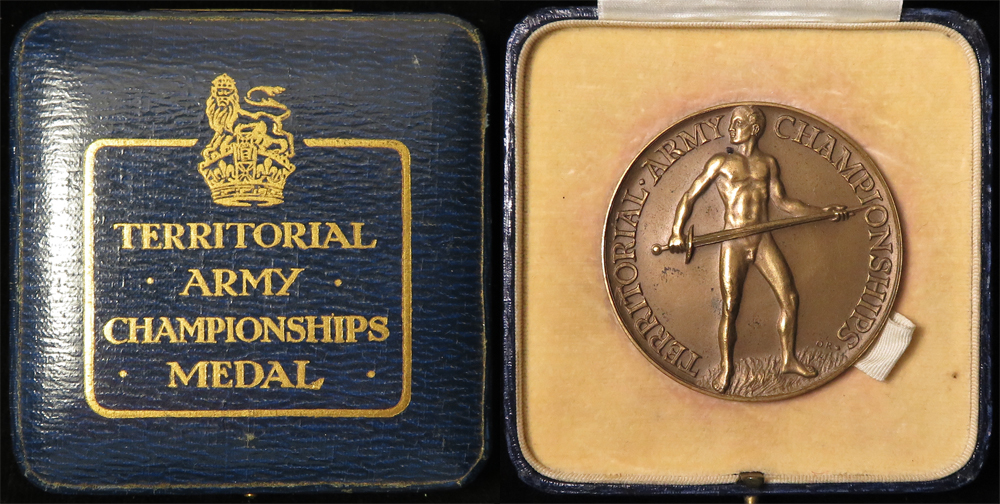 Territorial Army Championships, Association Football bronze medal d.50mm. Runners-up, named to: L/