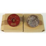 Royal Mint Paperweights (2): both 1984 Coin Club enlarged sovereign design (base metal), as new in