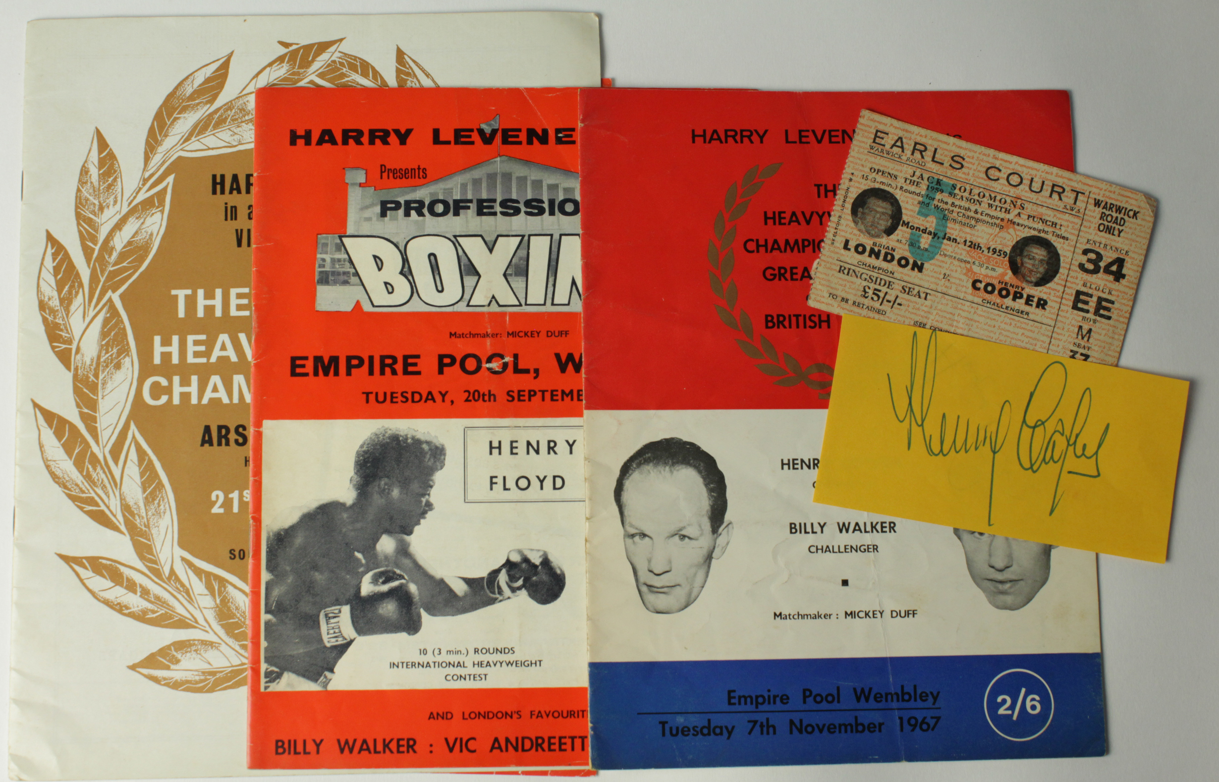 Henry Cooper v Muhammad Ali at Arsenal 21/5/1966 for World Heavyweight Championship with coloured